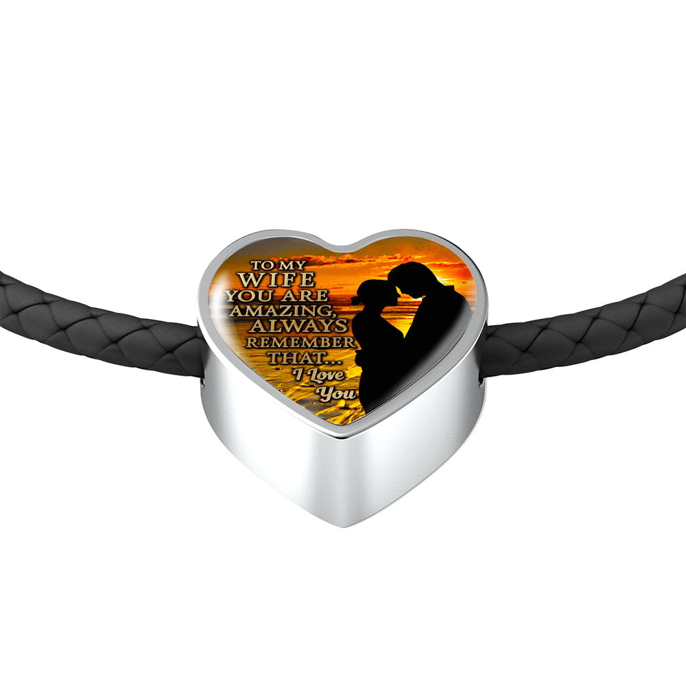 To My Wife, You Are Amazing - Woven Double Braided Leather Bracelet - podprintz.com