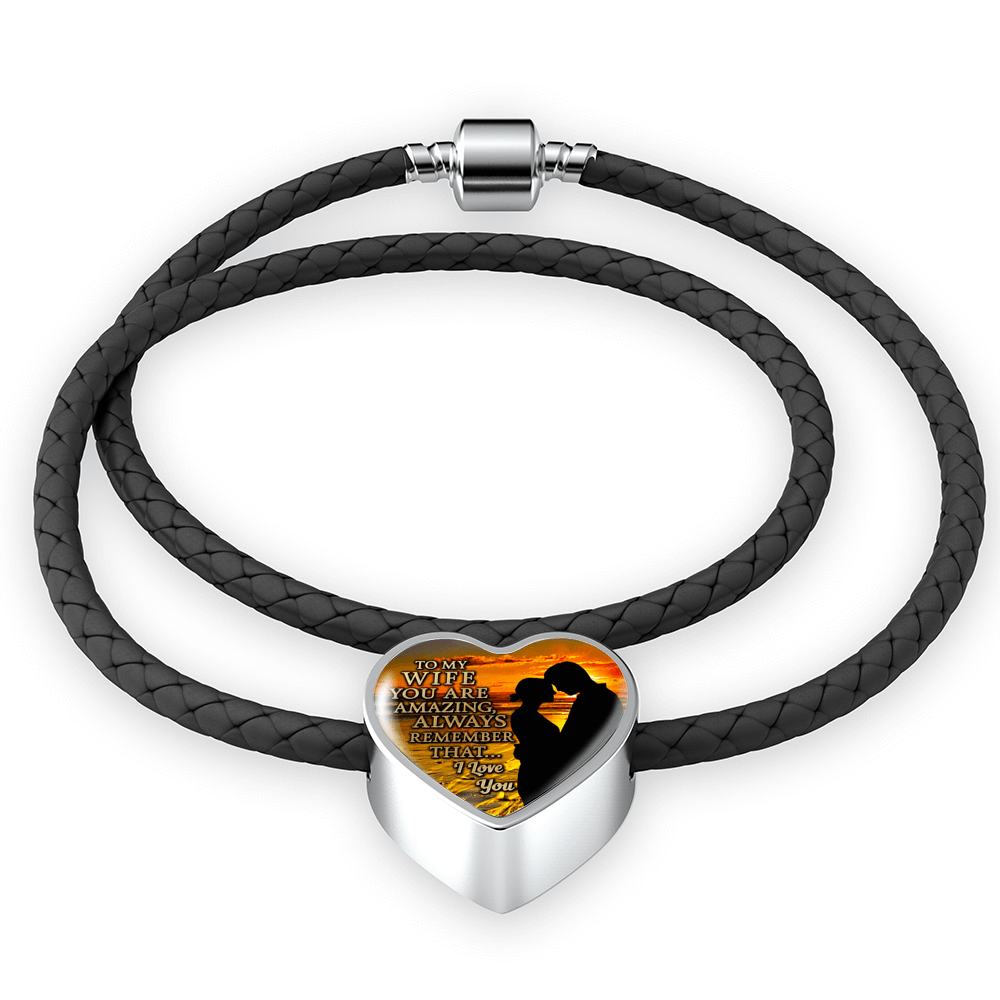 To My Wife, You Are Amazing - Woven Double Braided Leather Bracelet - podprintz.com