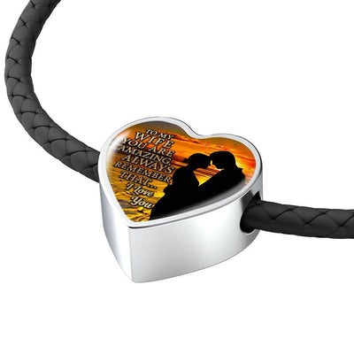 To My Wife, You Are Amazing - Woven Double Braided Leather Bracelet - podprintz.com