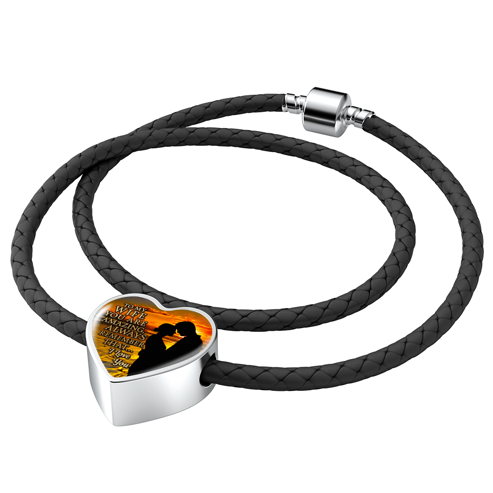 To My Wife, You Are Amazing - Woven Double Braided Leather Bracelet - podprintz.com
