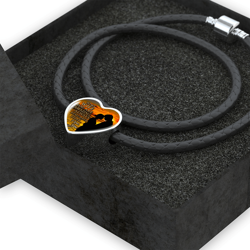 To My Wife, You Are Amazing - Woven Double Braided Leather Bracelet - podprintz.com