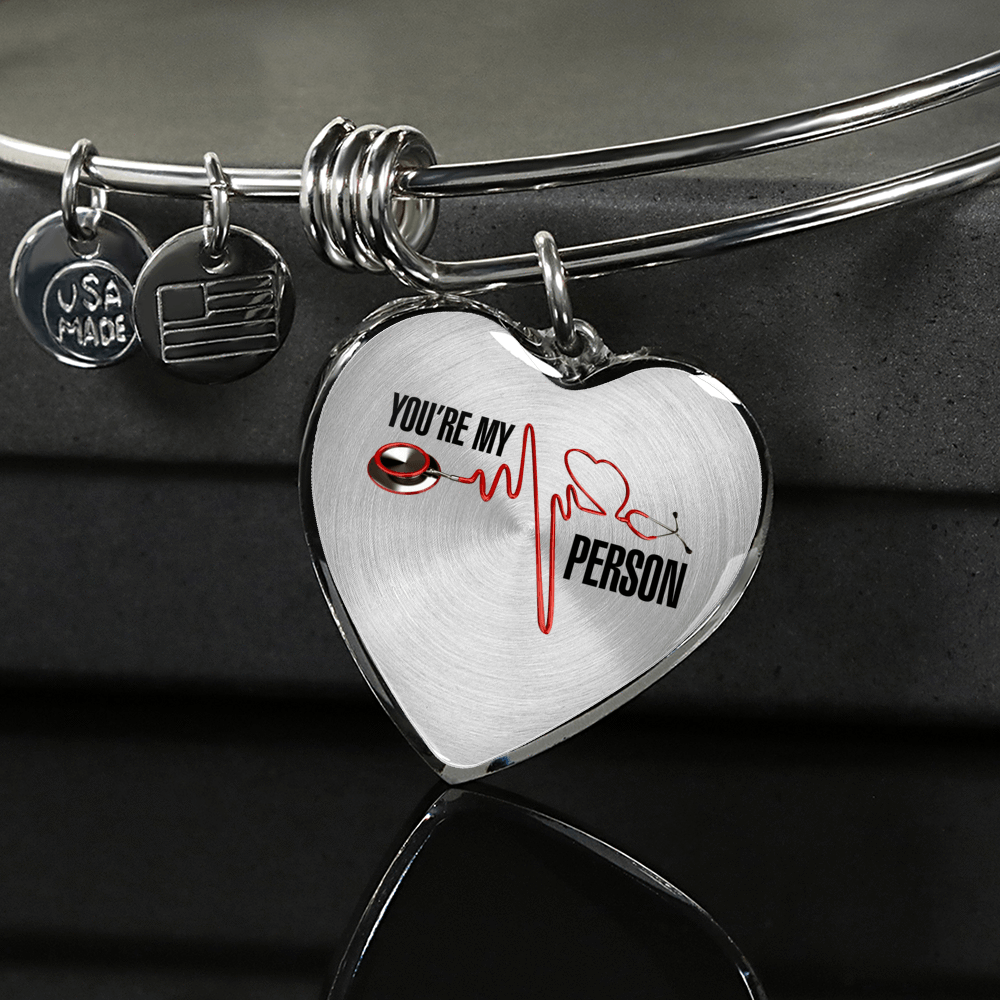 You're My Person Silver Finished Necklace or Bangle Bracelet - podprintz.com