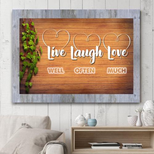 "Life, Laugh, Love" Canvas Wall Art (Made in the USA) - podprintz.com